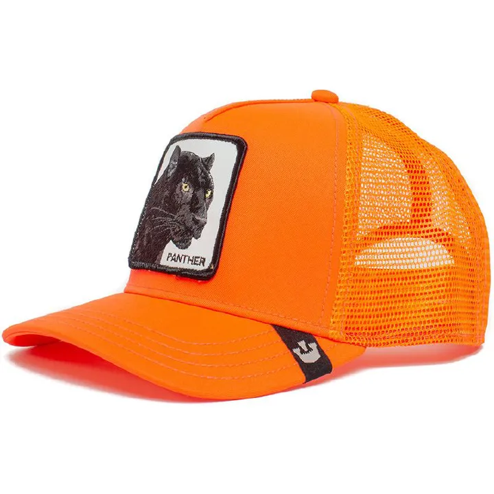 Leopard Trucker Cap Core Unisex Adjustable Mesh Snapback Trucker Cap Orange