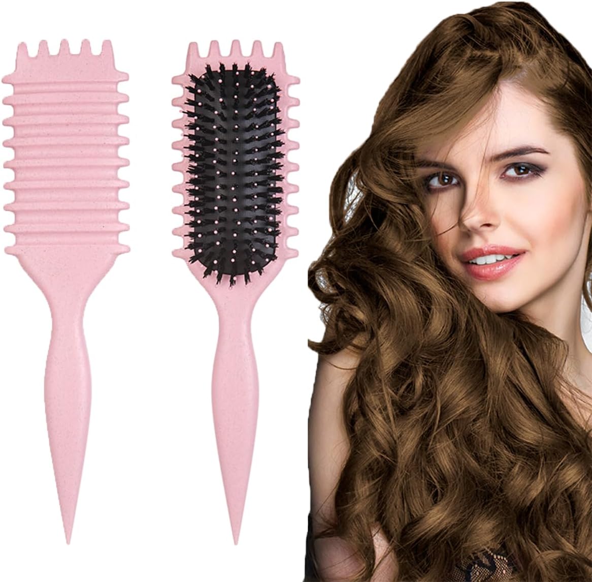 1 Piece Bounce Curl Define Styling Brush -Premium Curly Hair Brush, Wet & Dry Detangler, Essential Tool for Shaping & Perfecting Your Curls