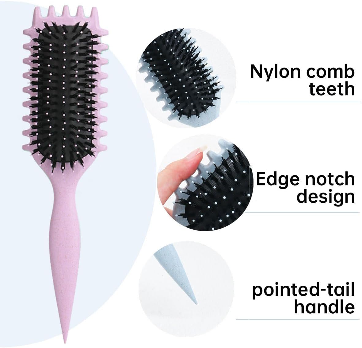 1 Piece Bounce Curl Define Styling Brush -Premium Curly Hair Brush, Wet & Dry Detangler, Essential Tool for Shaping & Perfecting Your Curls
