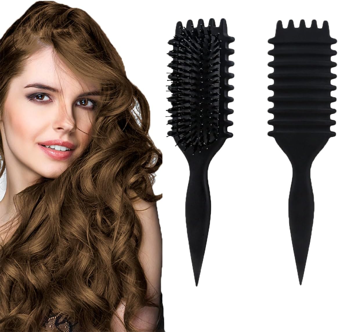 1 Piece Bounce Curl Define Styling Brush -Premium Curly Hair Brush, Wet & Dry Detangler, Essential Tool for Shaping & Perfecting Your Curls