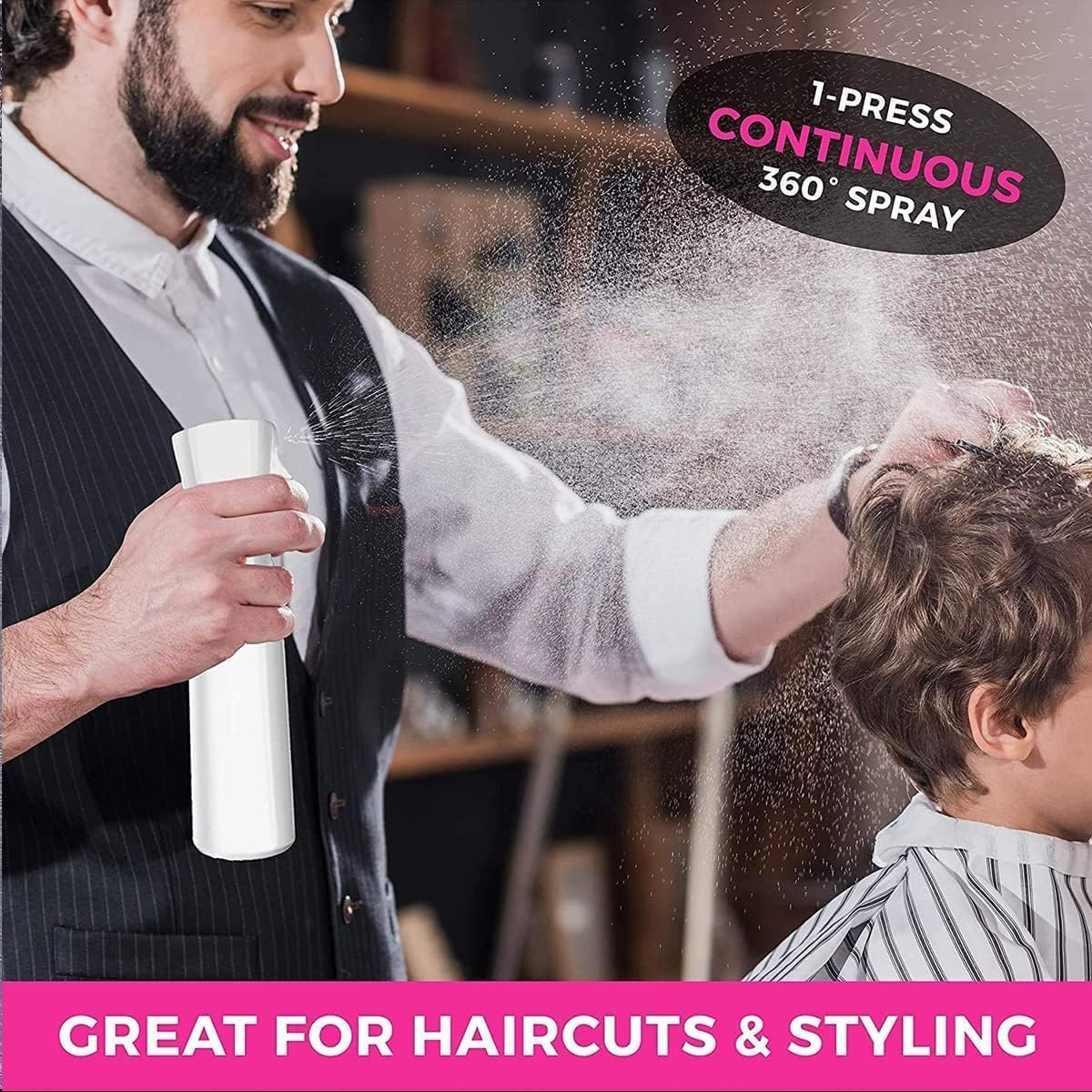 Continuous Spray Bottle Plastic Empty Hair Mist Sprayer Ultra Fine Water Mister for Hairstyling Cleaning Salons Plants Pet Care