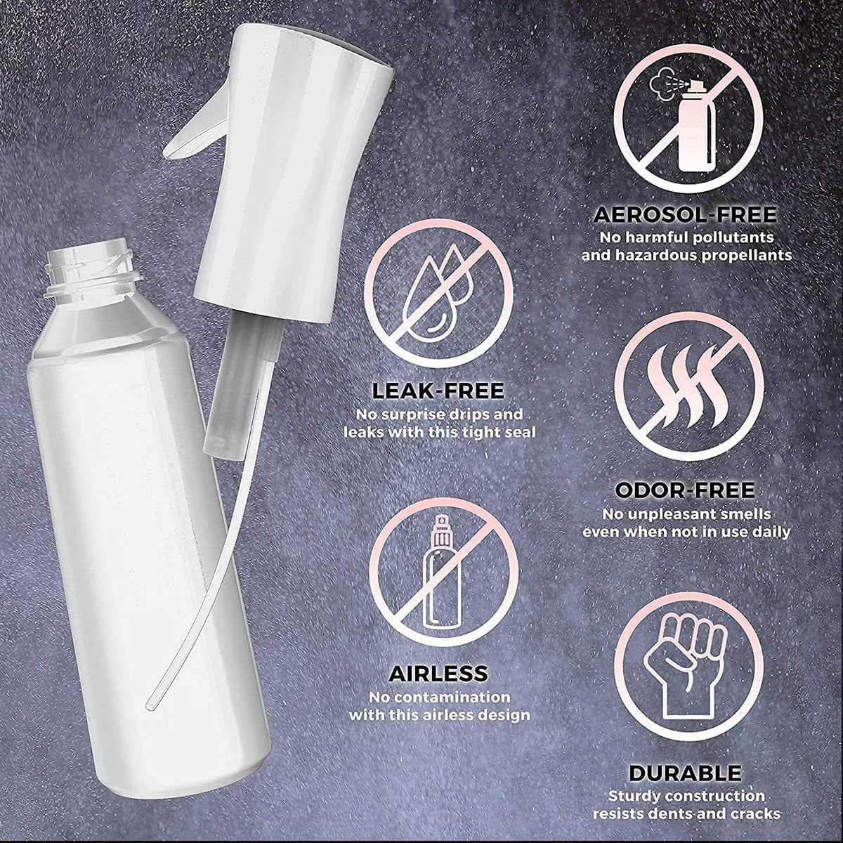 Continuous Spray Bottle Plastic Empty Hair Mist Sprayer Ultra Fine Water Mister for Hairstyling Cleaning Salons Plants Pet Care