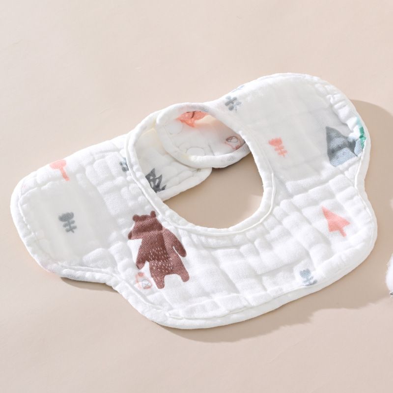 Baby Bibs 100% Cotton Absorbent Bibs for Teething and Drooling, 5-Pack for Baby Boys & Girls