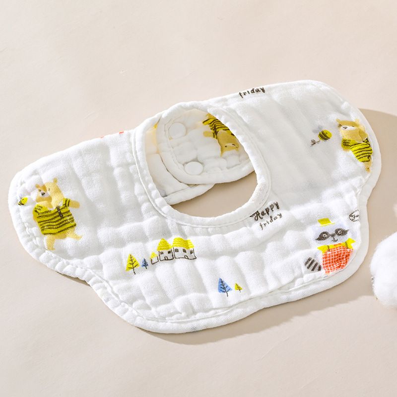Baby Bibs 100% Cotton Absorbent Bibs for Teething and Drooling, 5-Pack for Baby Boys & Girls