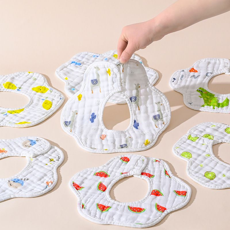 Baby Bibs 100% Cotton Absorbent Bibs for Teething and Drooling, 5-Pack for Baby Boys & Girls