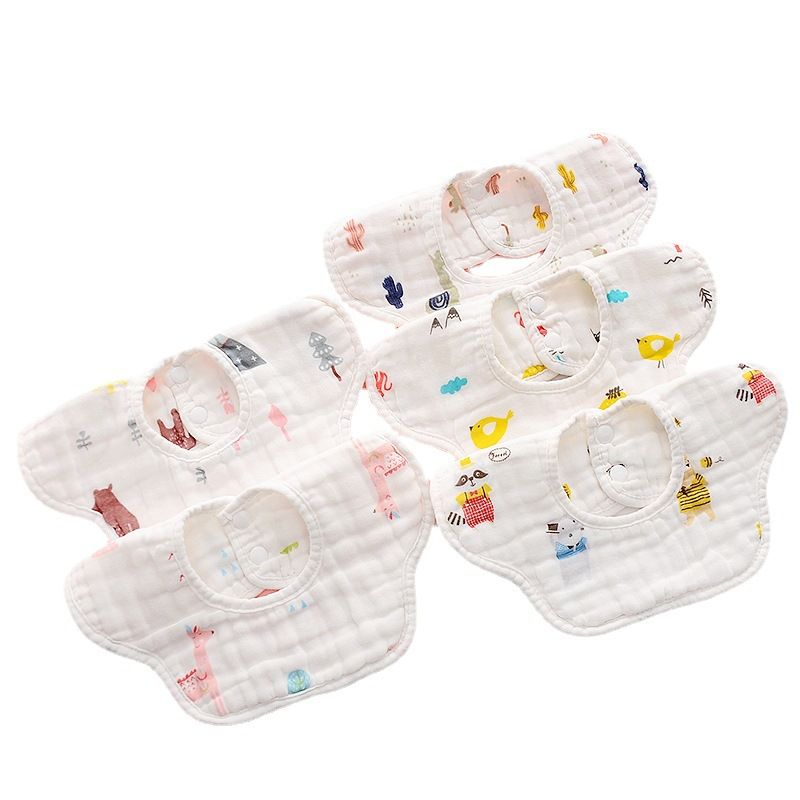 Baby Bibs 100% Cotton Absorbent Bibs for Teething and Drooling, 5-Pack for Baby Boys & Girls