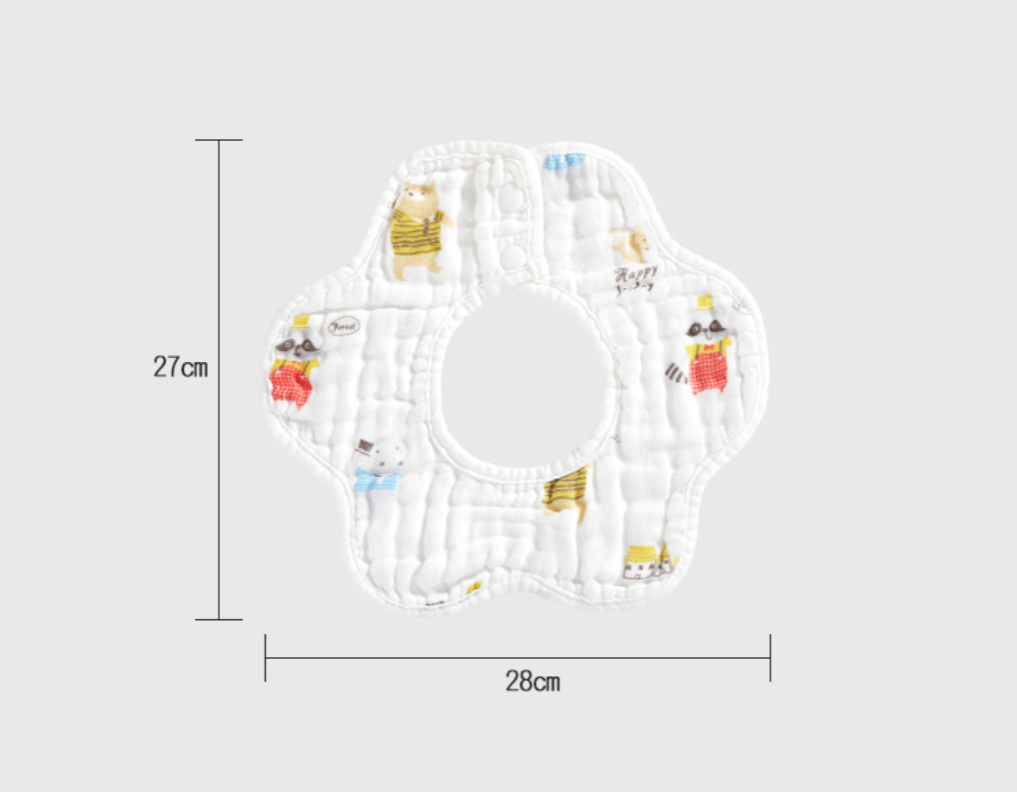 Baby Bibs 100% Cotton Absorbent Bibs for Teething and Drooling, 5-Pack for Baby Boys & Girls