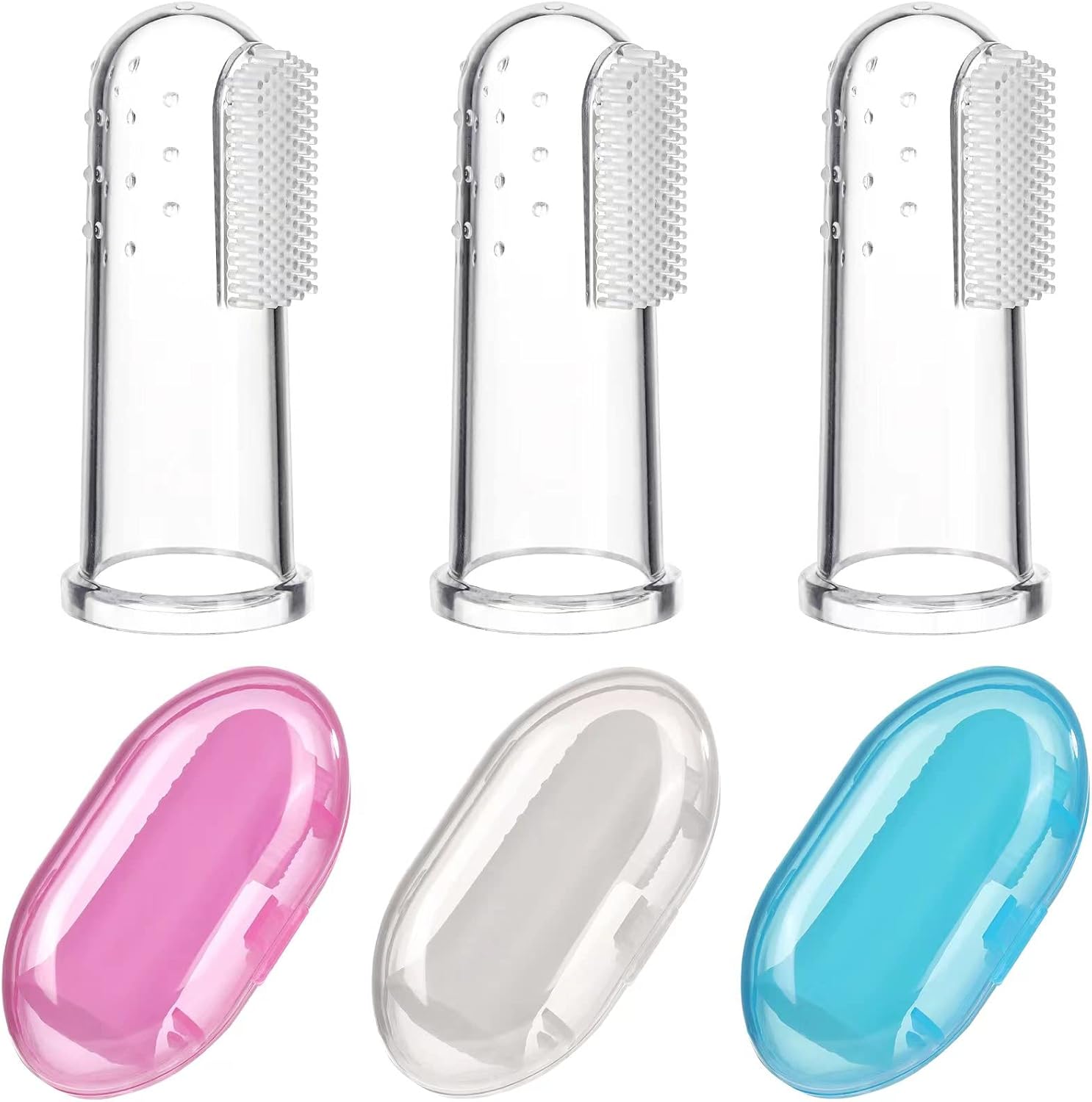 3PCS Baby Finger Toothbrush for Training Teething - Infant & Toddles & Lids Teeth Brush Soft Babies Toothbrushes Oral Cleaning Massager to Train Your Child Healthy Oral Habits -3 PCS