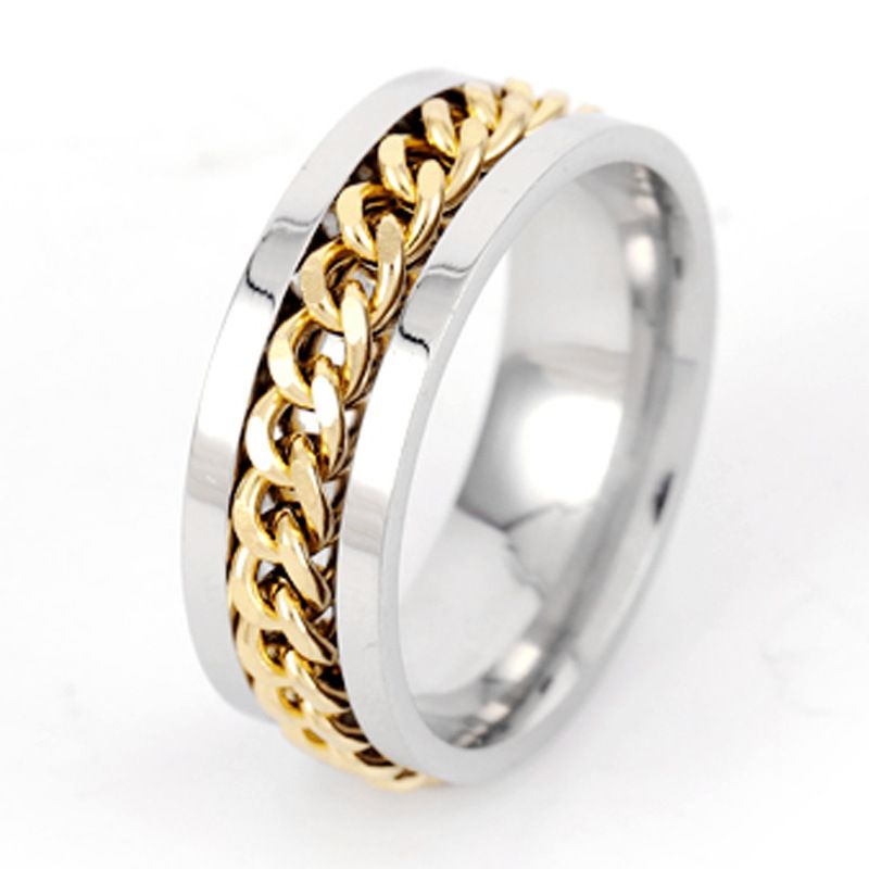 Spinner Ring for Men Women Silver Ring for Men Stainless Steel Ring Cool Titanium Fashion Ring Beer Bottle Opener Chain Rings