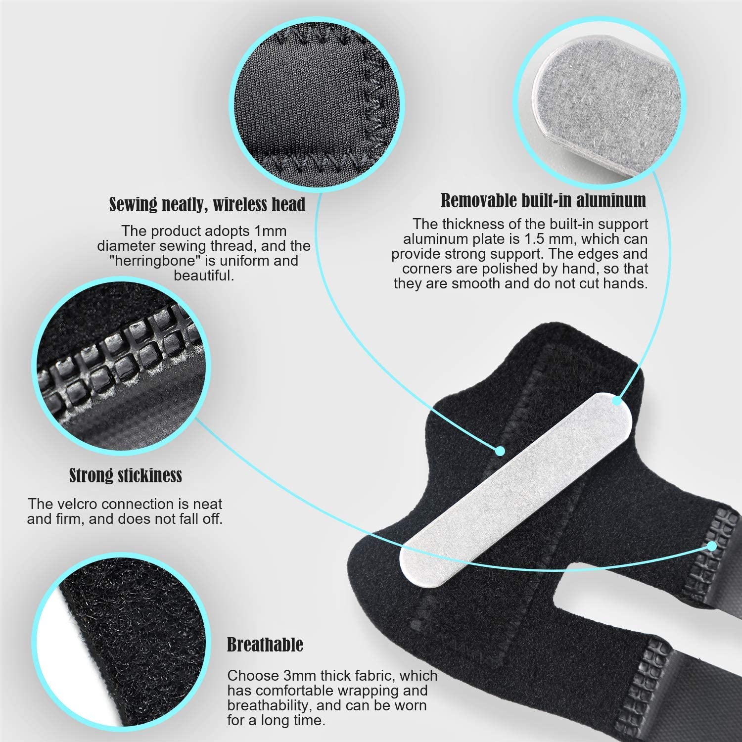 Finger Splints, 4 PCS Adjustable Trigger Mallet Finger Splints Brace Support, Broken Finger Straightener for Finger Pain Relief, Locking Finger