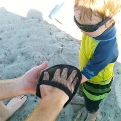 2 Pcs Sand Wipe Off Mitts, Beach Mitt Wipe Cleaner for Volleyball, Sandboxes, and Water Activities, Soft Towel Clean Sand from Skin Mitt Pack for Surf, Ocean and Lakeside Recreation(Pink, Blue)