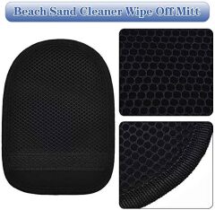 2 Pcs Sand Wipe Off Mitts, Beach Mitt Wipe Cleaner for Volleyball, Sandboxes, and Water Activities, Soft Towel Clean Sand from Skin Mitt Pack for Surf, Ocean and Lakeside Recreation(Pink, Blue)