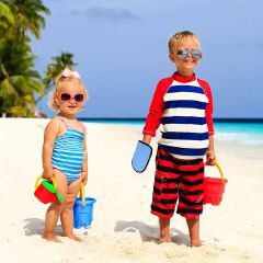 2 Pcs Sand Wipe Off Mitts, Beach Mitt Wipe Cleaner for Volleyball, Sandboxes, and Water Activities, Soft Towel Clean Sand from Skin Mitt Pack for Surf, Ocean and Lakeside Recreation(Pink, Blue)