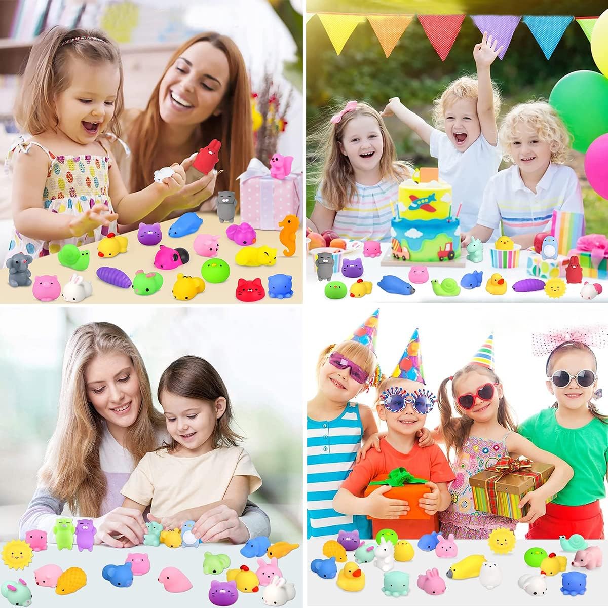 15pcs Mochi Toys Random Mini Kawaii Animals Stress Relief Toys Anxiety Reliever Fidget Toys for Kids Boys Girls Favors Gifts (Random)