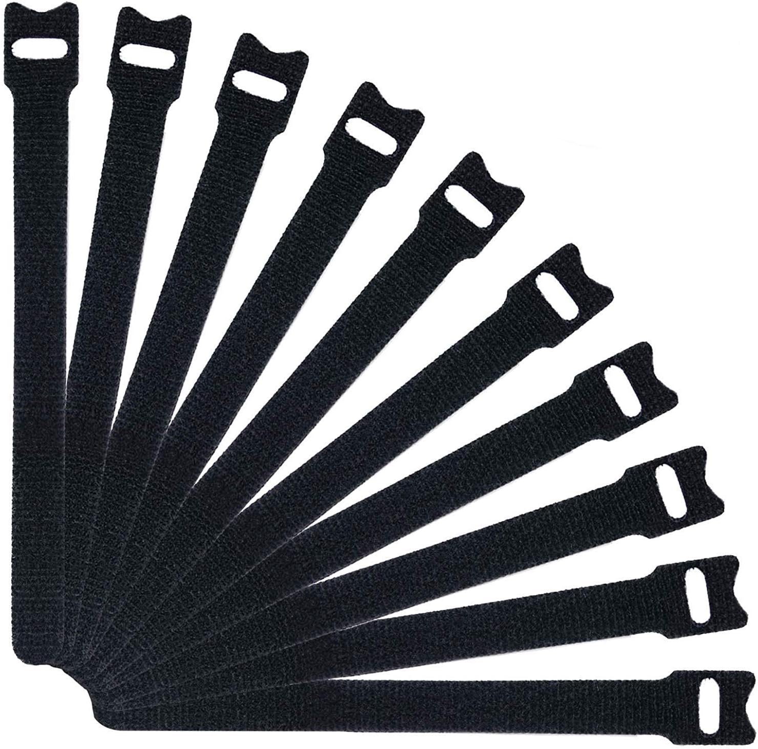 Reusable Cable Ties, 50 pcs Reusable Cable Organizer, Fastening Cord Wraps, Adjustable Cable Strap Hook and Loop Cord Ties, Under Desk Charging or Data Cables Management