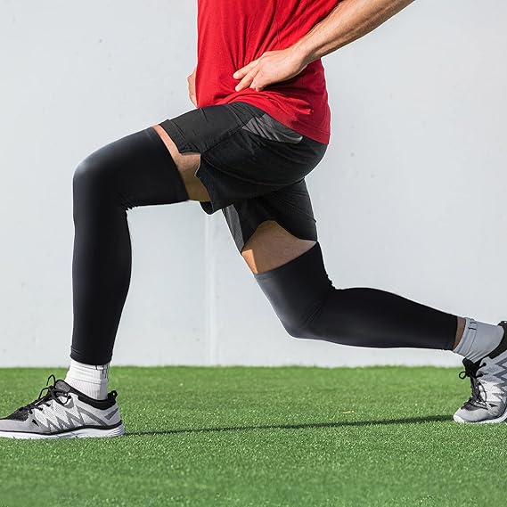 UV Protect Leg Sleeves 1 Pair Cooling Long Knee Sleeve for Men Women Sport Basketball Football