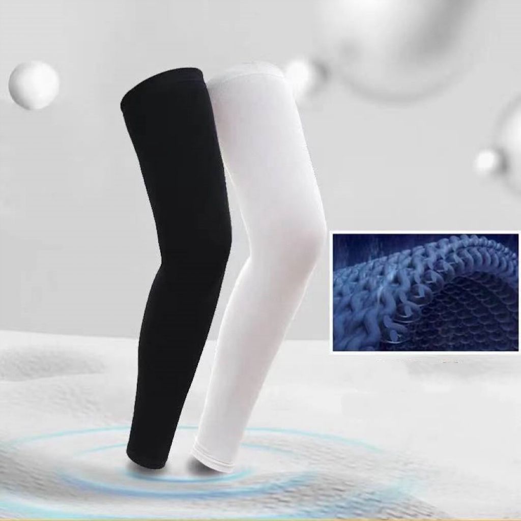 UV Protect Leg Sleeves 1 Pair Cooling Long Knee Sleeve for Men Women Sport Basketball Football