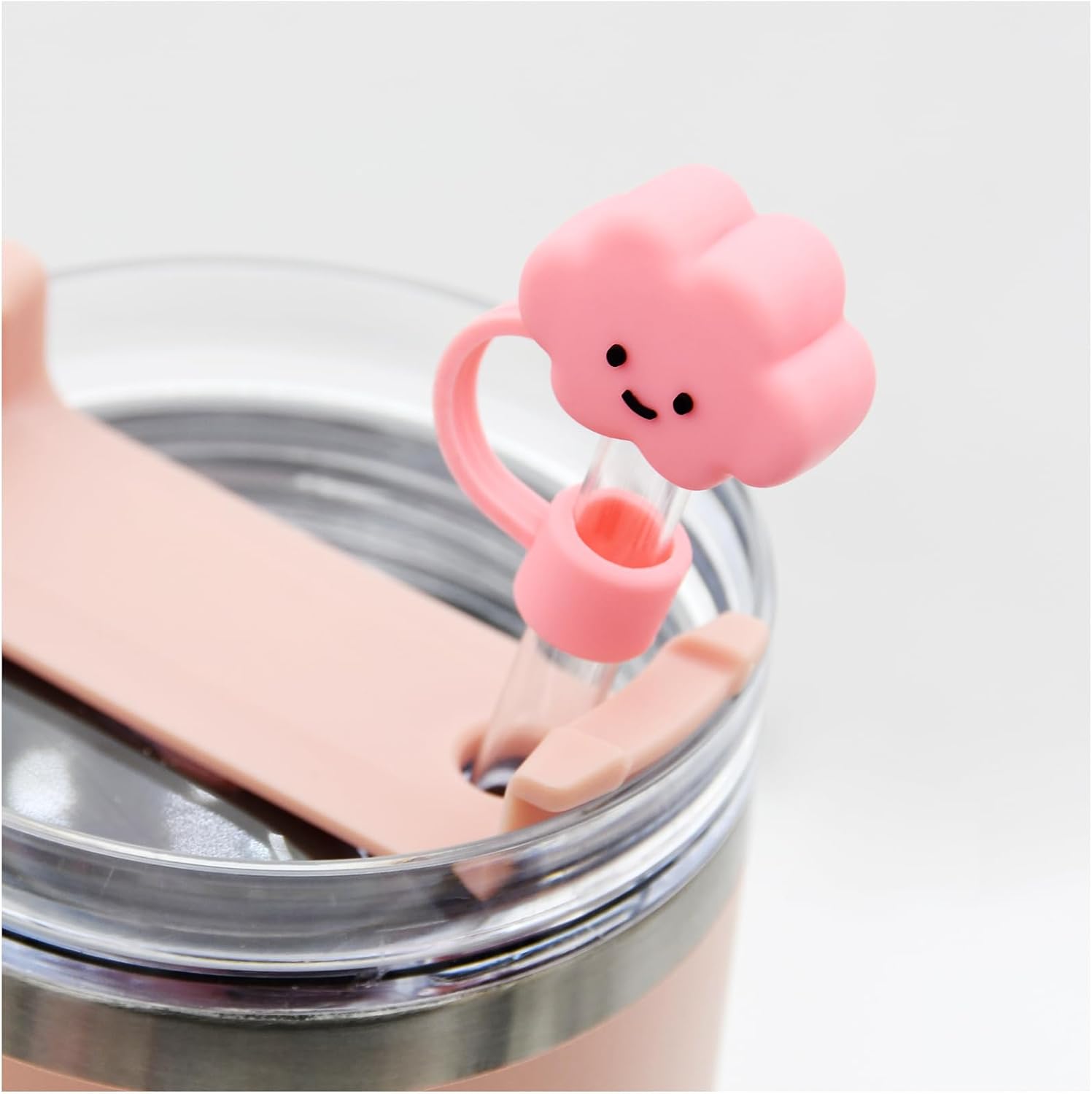 6/8PCS Straw Cover Cap for Stanley Cup,Straw Topper Compatible for 30&40 Oz Tumbler with Handle,10mm 0.4in Dust-Proof Reusable Straw Tips Lids,Straw Tip Covers for Party Decor PVC