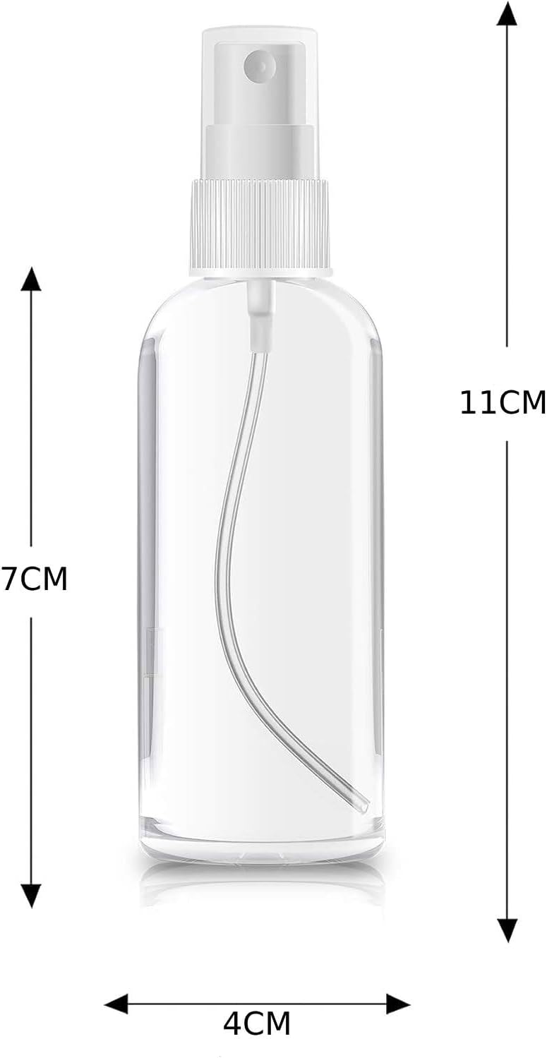 Plastic Spray Bottles, 2oz/50ml Plastic Spray Clear Empty Fine Mist Plastic Mini Travel Bottle Set Bottles Refillable Liquid Containers, Transparent White (3PACK)