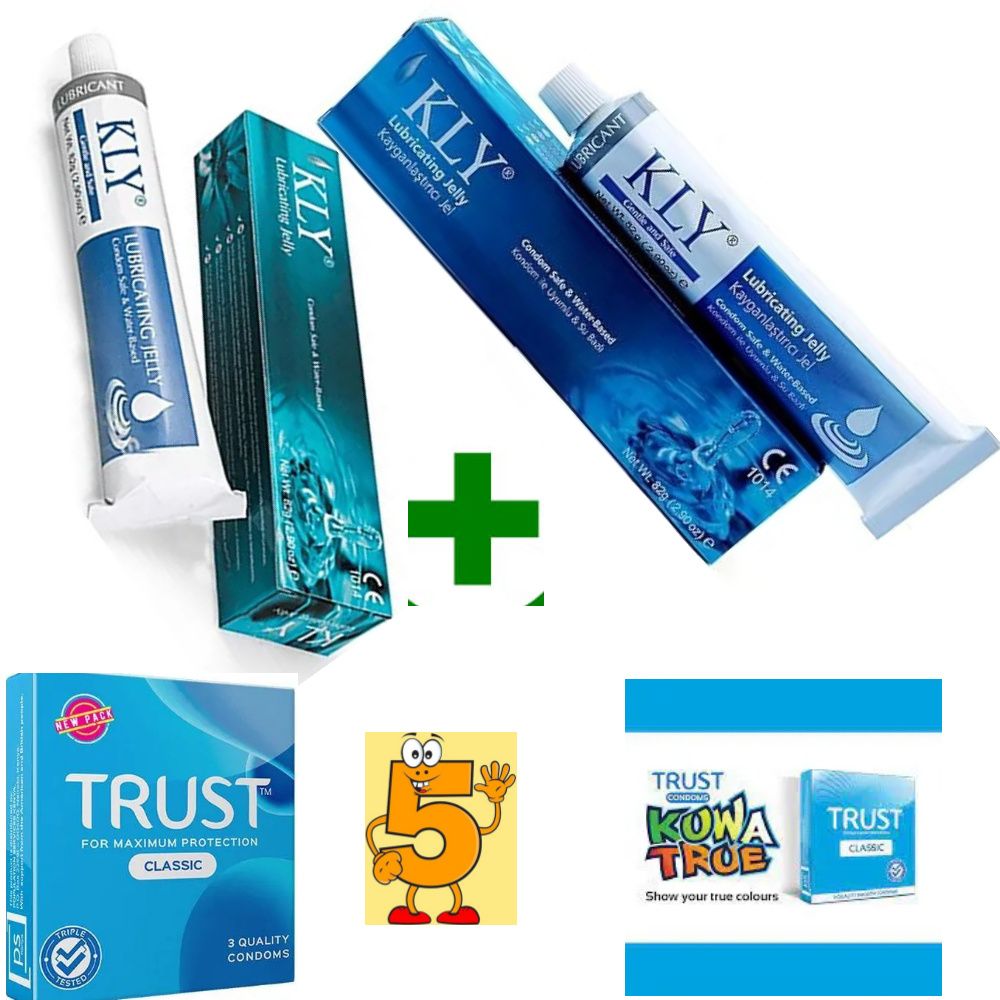 Kly Sex Lubricating Jelly|Water Based&Condom Safe-42g|SAFE FOR MASTURBATION|USE WITH CONDOM, DILDO, TOYS, POCKET PUSSY|PLUS  5 FREE CONDOMS|