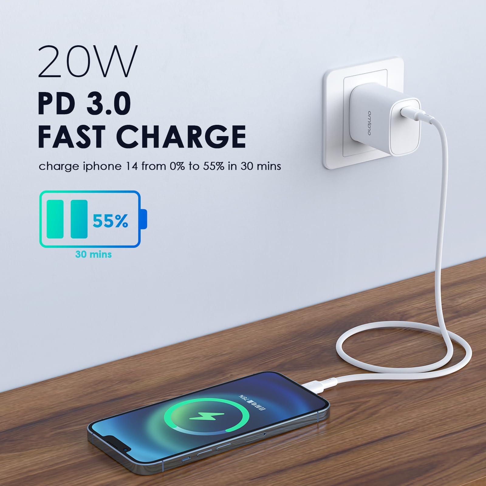 Oraimo 20W Type C Fast Charger PD 3.0 USB C Wall Adapter