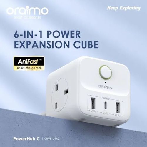 Oraimo PowerHub C OWS-U342 6 in 1 power expansion cube