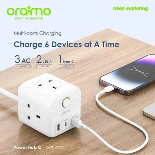Oraimo PowerHub C OWS-U342 6 in 1 power expansion cube
