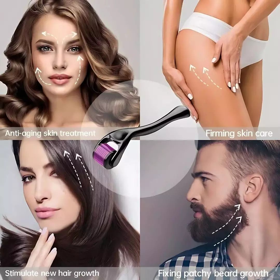 Derma Roller 0.5mm  540 Titanium Microneedle Roller for Face|Body|Beard Hair|scalp hair|youngskin|Acne Scars/ Wrinkles/ Anti Aging & patchy beards