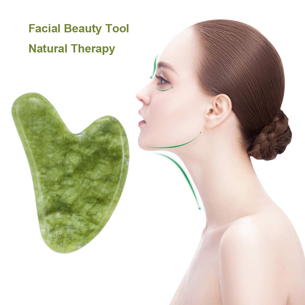 GUASHA NATURAL JADE GUSHA BOARD FOR FACE & BODY MASSAGE BEST FOR ANTI AGING ,WRINKLES ,YOUNG SKIN, GET RID OF PIGMENTATION & SPOTS ,FACE LIFTING ,REDUCE PUFFNESS &GLOWING SKIN NATURALLY