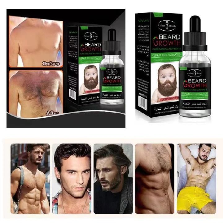 DERMAROLLER 0.5MM + BEARD OIL BEARD GROWTH KIT& MAINTENANCE  FOR THICKER ,FULLER DENSER & HEALTHIER BEARD