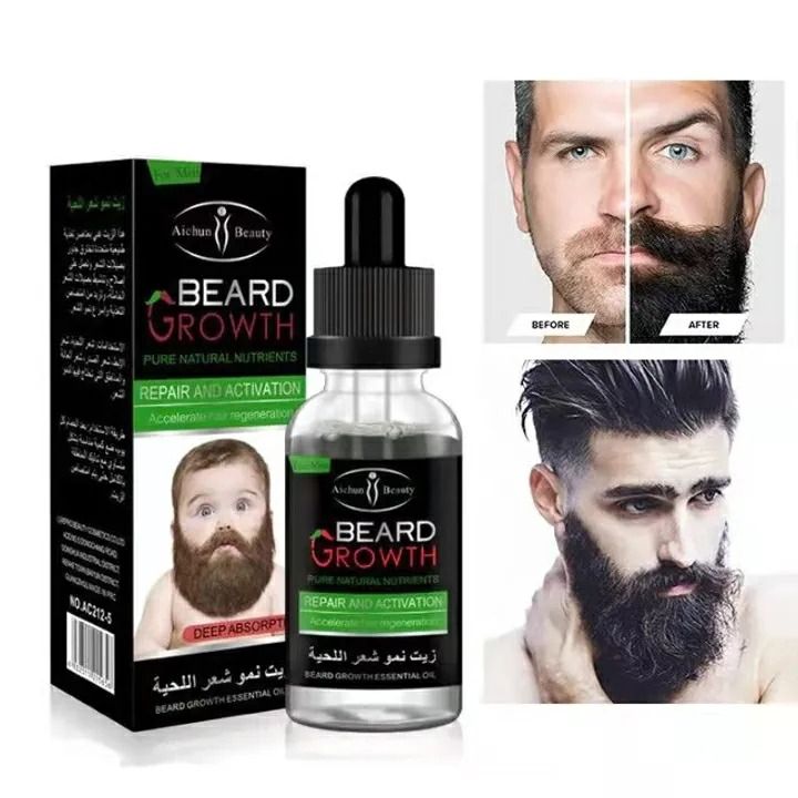 DERMAROLLER 0.5MM + BEARD OIL BEARD GROWTH KIT& MAINTENANCE  FOR THICKER ,FULLER DENSER & HEALTHIER BEARD
