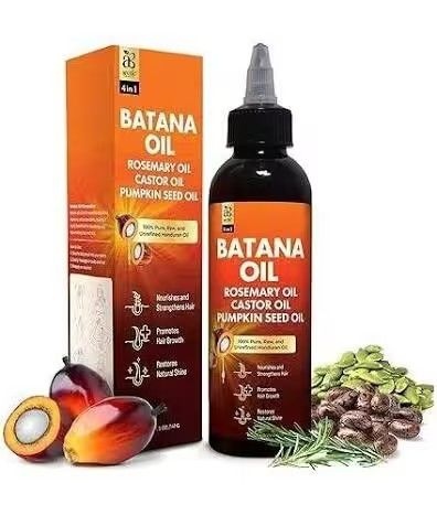 Batana Oil for Hair Growth 4 In1Pure Oil With Rosemary, Castor & Pumpkin Seed 100% Raw, Pure, Organic Oil ,Unrefined Hair Treatment,BoostsThickness,Prevents Hair Loss for Men&Women + free dermaroller