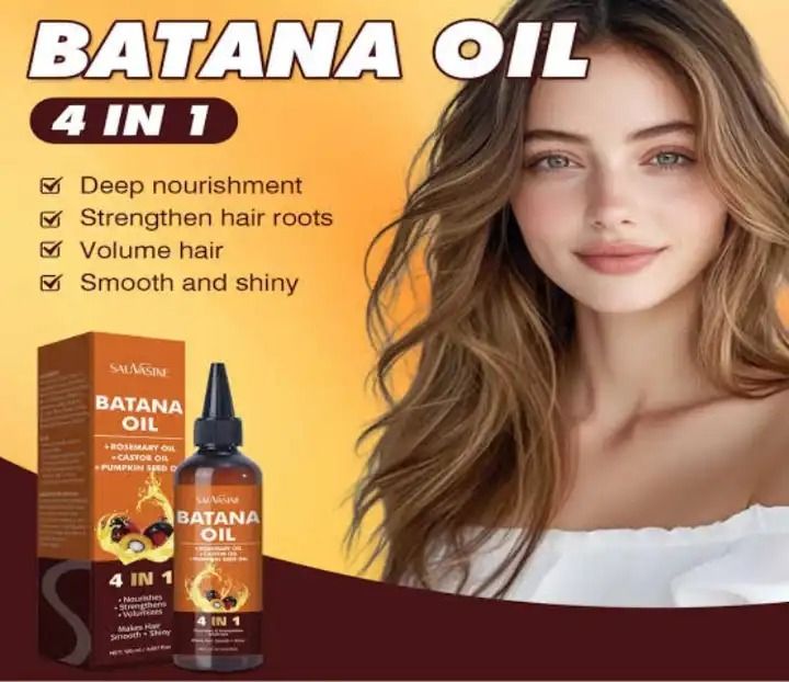 Batana Oil for Hair Growth 4 In1Pure Oil With Rosemary, Castor & Pumpkin Seed 100% Raw, Pure, Organic Oil ,Unrefined Hair Treatment,BoostsThickness,Prevents Hair Loss for Men&Women + free dermaroller