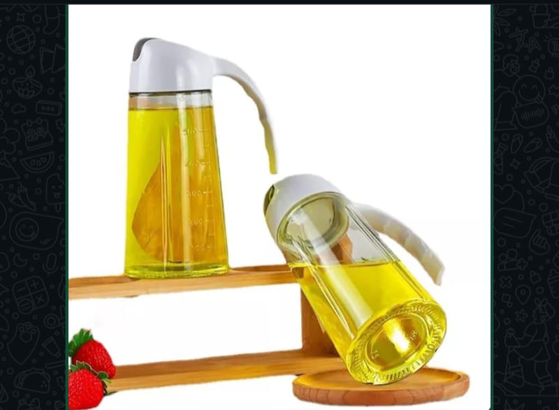 Oil dispenser bottle Glass oil spray bottle Auto-Flip & Oil Spray Multifunction Oil Jar Bottle 670ml Glass for Oil, Vinegar, etc. Kitchen & Dining
