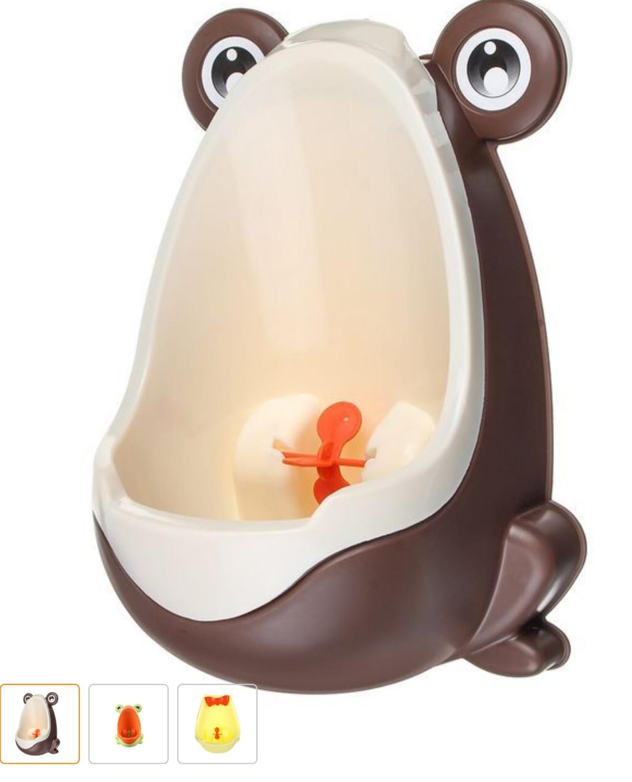 High quality Cute frog boys urinal .Multi-purpose design of this potty, and it can be hung on the wall, can stand on the floor. Light and cartoon, it projects can attract your boys' attention.