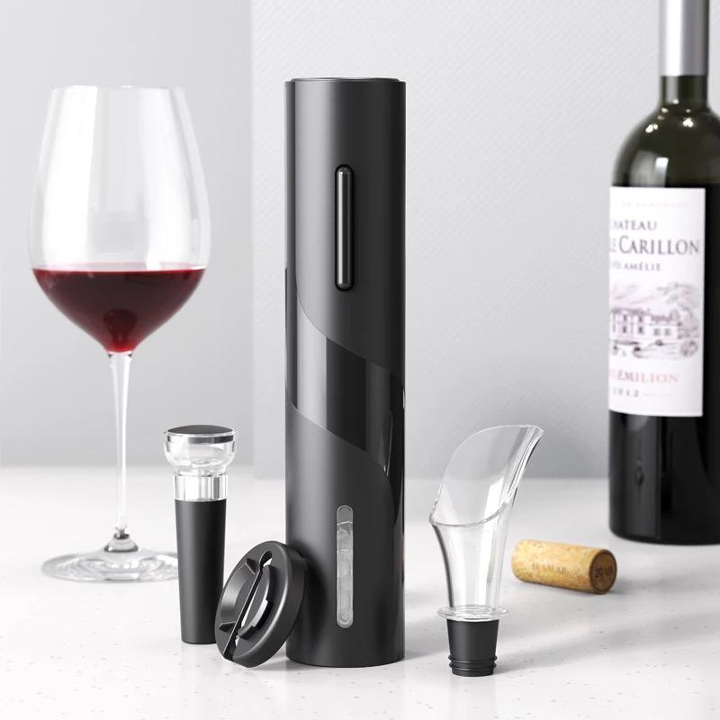 Original Wine Opener Electric Wine Opener Set Wine Bottle Opener Set Battery Wine Electric Opener with Foil Cutter Vacuum Preservation Stoppers Wine Dispenser