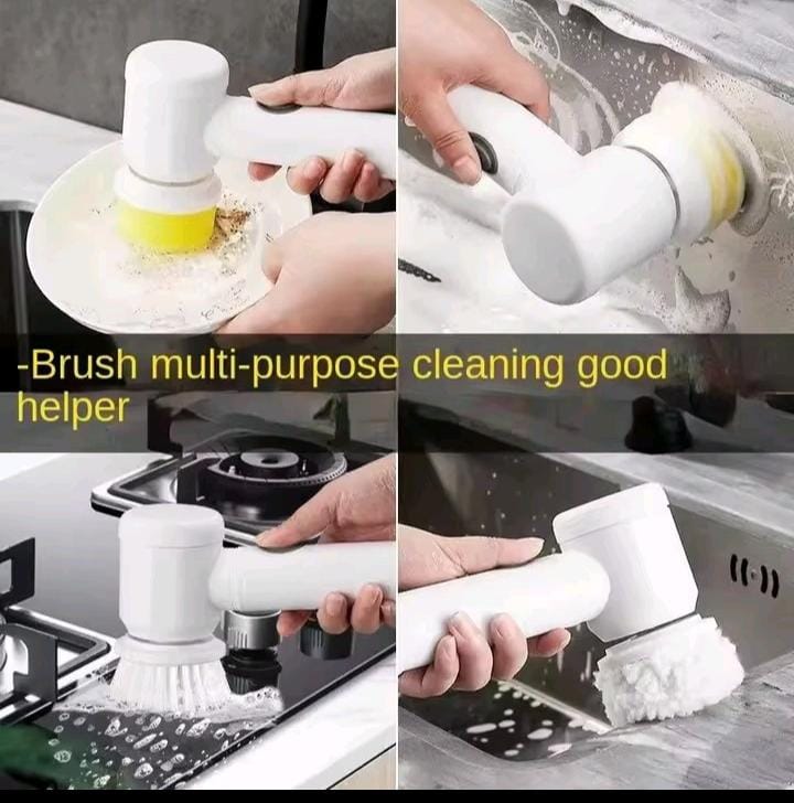 High quality 5 In 1 Multifunctional Electric Household Magic Brush ABS Kitchen Bathtub Cleaning Window Brush Cleaner