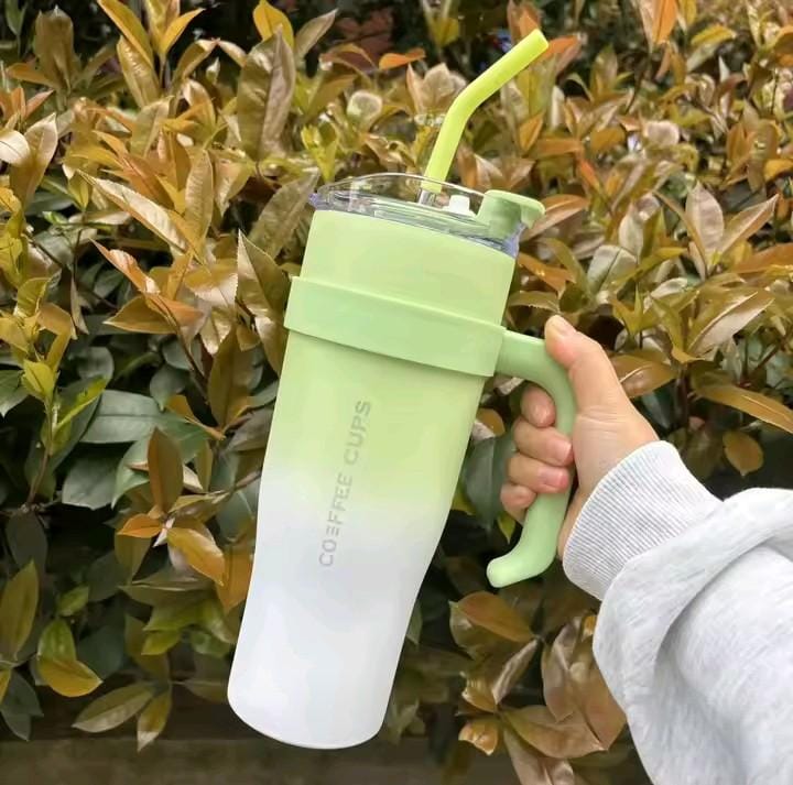 Stanley Thermo Mug 1.20 Litres Stainless Steel Tumbler With Handle & Straw Lid, Insulated Reusable Stainless Steel Travel Mug. ALL DAY INSULATION. Hot and Cold Stanley Mug