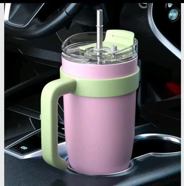 Stanley Thermo Mug 1.20 Litres Stainless Steel Tumbler With Handle & Straw Lid, Insulated Reusable Stainless Steel Travel Mug. ALL DAY INSULATION. Hot and Cold Stanley Mug