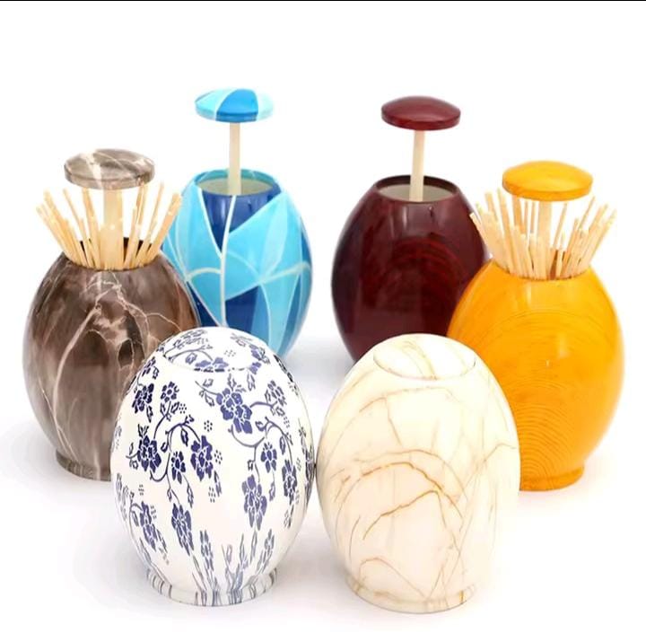 High quality Egg-shaped toothpick dispenser - Stylish and eye-catching, Easy-to-use dispenser, releases one toothpick at a time.