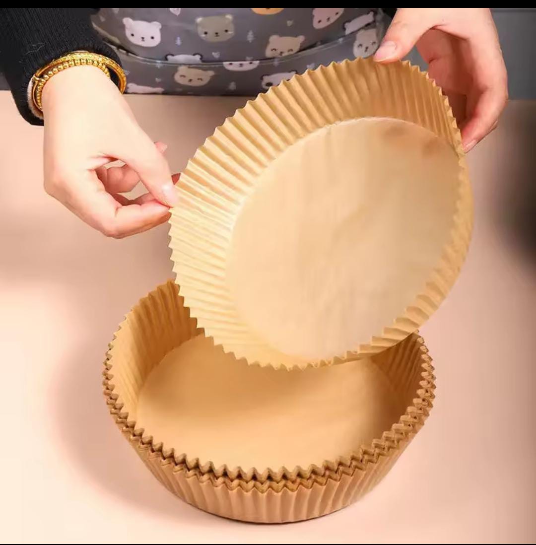 50pcs Air Fryer Paper Liner Disposable Airfryer Paper Mat Round Airfryer Paper Steamer Mat Baking Mats Air Fryer Accessories Oil-proof Non-stick Cook Tools Kitchen Oven Paper Baking Paper Microwave