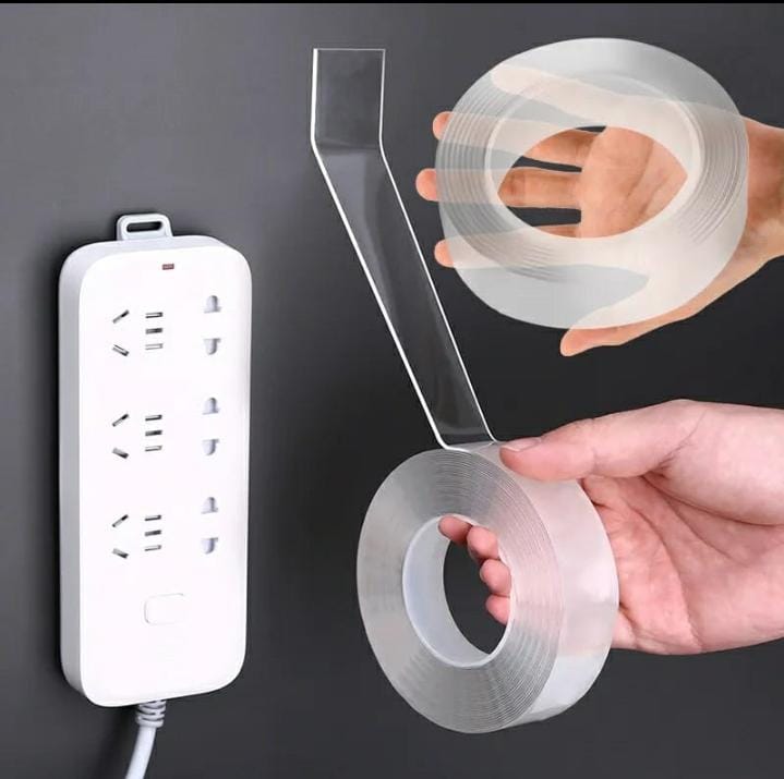 Double sided magic Nano tape now available Big size 5cm by 500cm Medium size 3cm by 500cm Small 2cmby300cm Indoor/Outdoor General Purpose Nano Tape for Securing Picture Frames, Carpets. - Reusable and