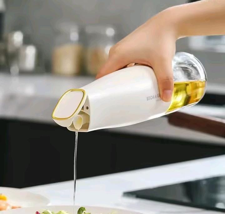 High quality Glass Automatic Oil Dispenser – Self-Opening & Closing, Leak-Proof, Easy Pouring, Oil Bottle for Kitchen Use