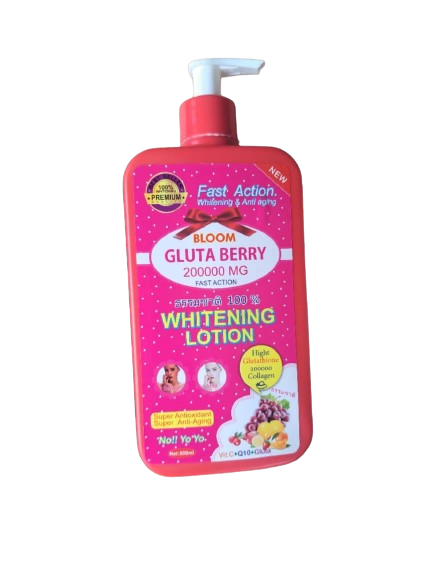 Gluta Berry Bloom Gluta Fast Action Whitening & Anti-Aging Body Lotion Lightens Skin, Reduces Dark Spots, Anti-aging, Hydrates Deeply, Firms Skin, Brightens, Smooths Texture