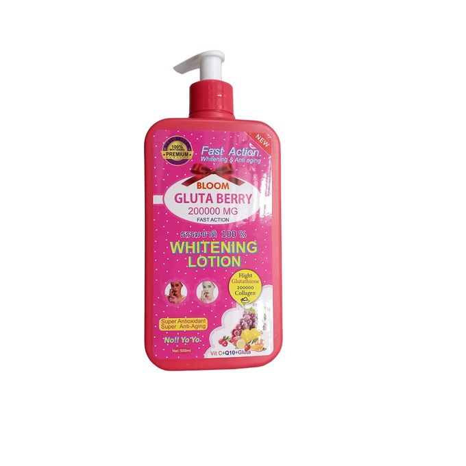 Gluta Berry Bloom Gluta Fast Action Whitening & Anti-Aging Body Lotion Lightens Skin, Reduces Dark Spots, Anti-aging, Hydrates Deeply, Firms Skin, Brightens, Smooths Texture