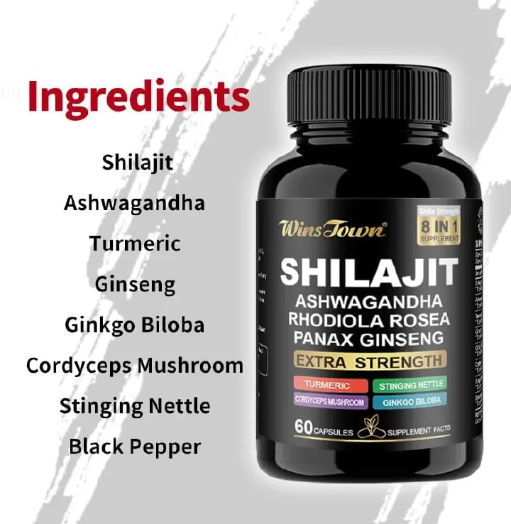 Shilajit Capsules For Men And Women Natural Energy Hormonal Balance Stamina Strength Vitality Libido Fertility Immunity Mental Focus And Performance Supplement