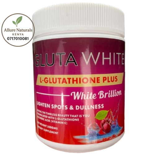 Gluta White L-Glutathione Plus White Brillion Powder For Skin Brightening, Anti-Aging, Dark Spot Reduction, Detoxification & Immune Support