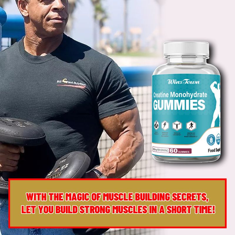 Winstown Creatine Gummies With Creatine Monohydrate For Muscle Growth, Strength, Energy & Performance Boosts Muscle Strength, Improves Endurance, Speeds Recovery & Enhances Workout Performance