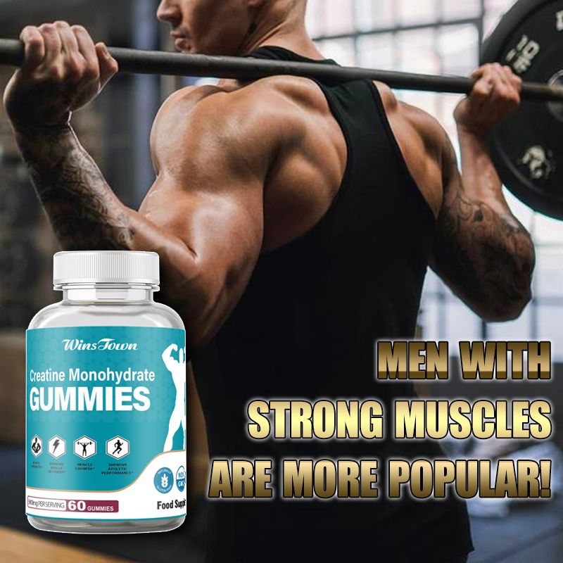 Winstown Creatine Gummies With Creatine Monohydrate For Muscle Growth, Strength, Energy & Performance Boosts Muscle Strength, Improves Endurance, Speeds Recovery & Enhances Workout Performance