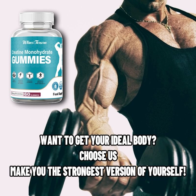Winstown Creatine Gummies With Creatine Monohydrate For Muscle Growth, Strength, Energy & Performance Boosts Muscle Strength, Improves Endurance, Speeds Recovery & Enhances Workout Performance